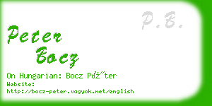 peter bocz business card